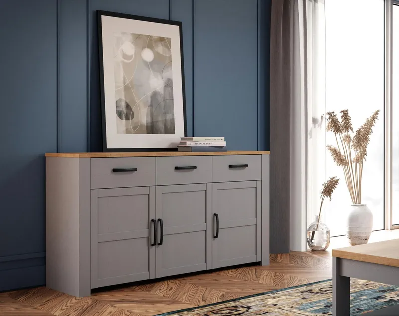 FORTE Sideboard Bohol, Sideboard, Soft-Close, Stauraum, Breite 166 cm, Grau, – Produktbild 1 von 5