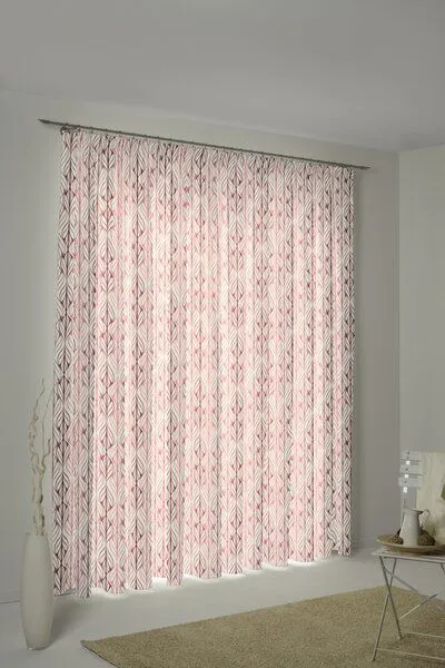 Nature by Adam Nature by Adam Vorhang aus Leinen und Bio-Baumwolle - Made in Germany - Wave, Rot, – Produktbild 5 von 8