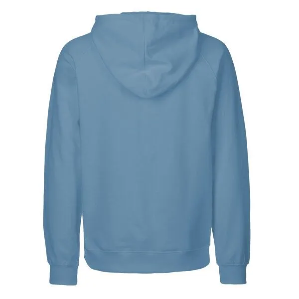 HANDGEDRUCKT HANDGEDRUCKT "Trittsiegel Waschbär" Männer Hoody aus reiner Biobaumwolle (kbA), Indigoblau, – Produktbild 2 von 3