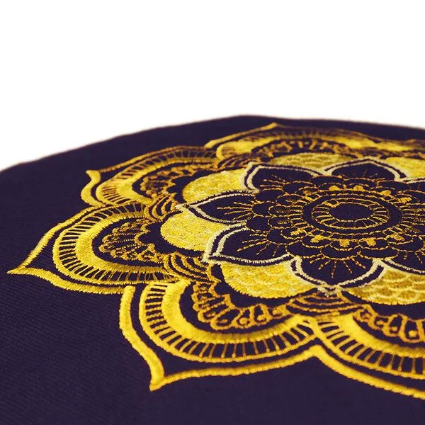 Lotus Design® Lotus Design® Meditationskissen CLASSIC Mandala Lotus Design - Bio-Buchweizenschalen, Lila/gold, – Produktbild 2 von 4