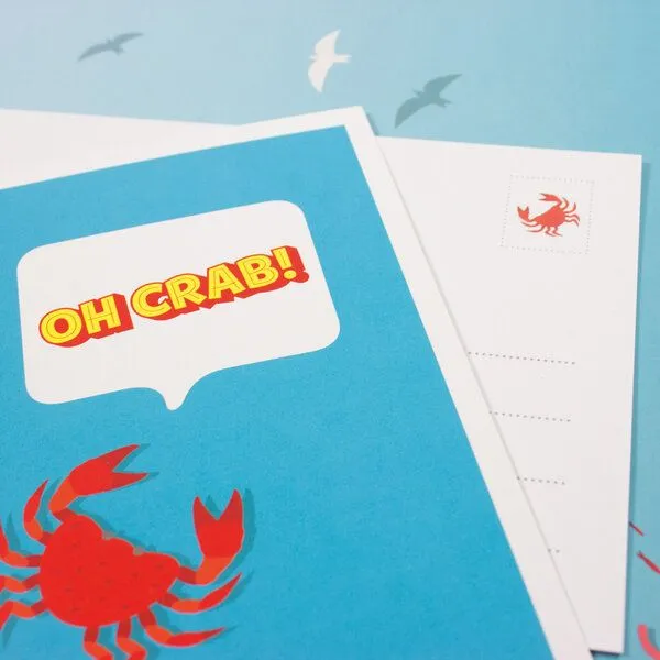 Bow & Hummingbird Bow & Hummingbird Postkarte "Oh crab" – Produktbild 2 von 3