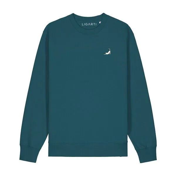 LIGARTI Bestickter Pullover – Eloise die Katze – LIGARTI Tiermanufaktur, Petrol, – Produktbild 1 von 2