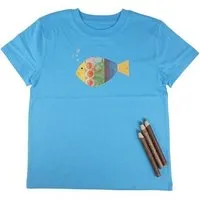 MelaDi Meladi Kinder Shirt aus Biobaumwolle - Fisch auf Aqua Blue – Produktbild 1 von 1