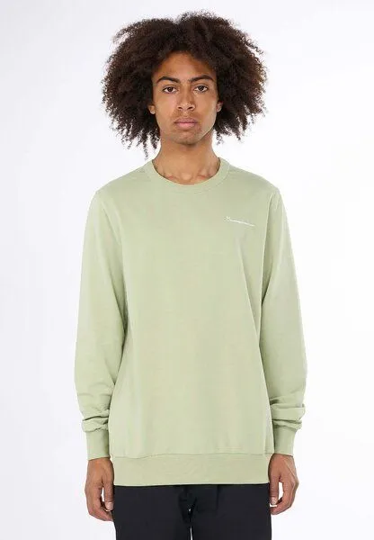 KnowledgeCotton Apparel KnowledgeCotton Apparel Sweatshirt Crew neck trademark sweat - aus Bio-Baumwollmix, Grün (swamp), – Produktbild 1 von 4