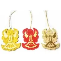 El Puente El Puente Deko-Anhänger "Engel", 3er-Set | Fair Trade & Handmade aus Bangladesch, Gold,orange,natur,rot, – Produktbild 1 von 1