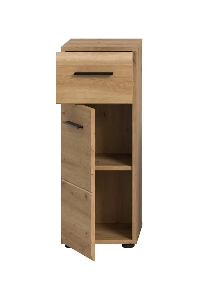 furnling Badkommode Standschrank Ivy, 1 Schublade, 1 Tür, 2 Fächer, Badezimmerschrank, Höhe 80 cm, Beige, – Produktbild 4 von 4