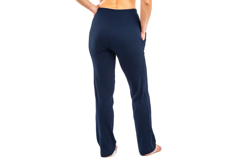 HERMKO Homewearhose 984 Homewear Unisex Bio-Baumwolle Kur Gymnastik Dehnbund, Blau, – Produktbild 4 von 4