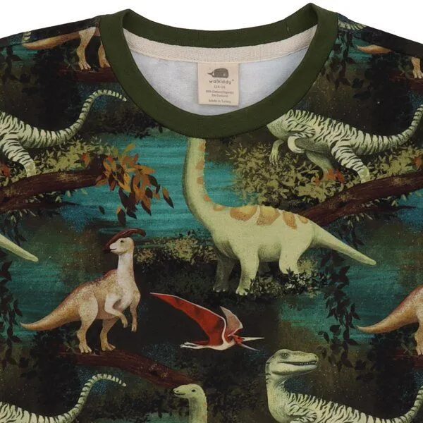 Walkiddy Walkiddy Dinasour Jungle-SweatshirtBio-Baumwolle aus 95% Baumwolle -green- GOTS-Zertifiziert, Green, – Produktbild 2 von 2