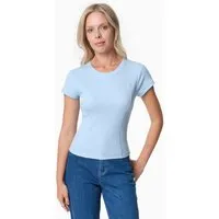 ORGANICATION ORGANICATION TILLDA | Rib T-Shirt aus TENCEL Modal und Bio-Baumwolle, Seashell blue, – Produktbild 1 von 1