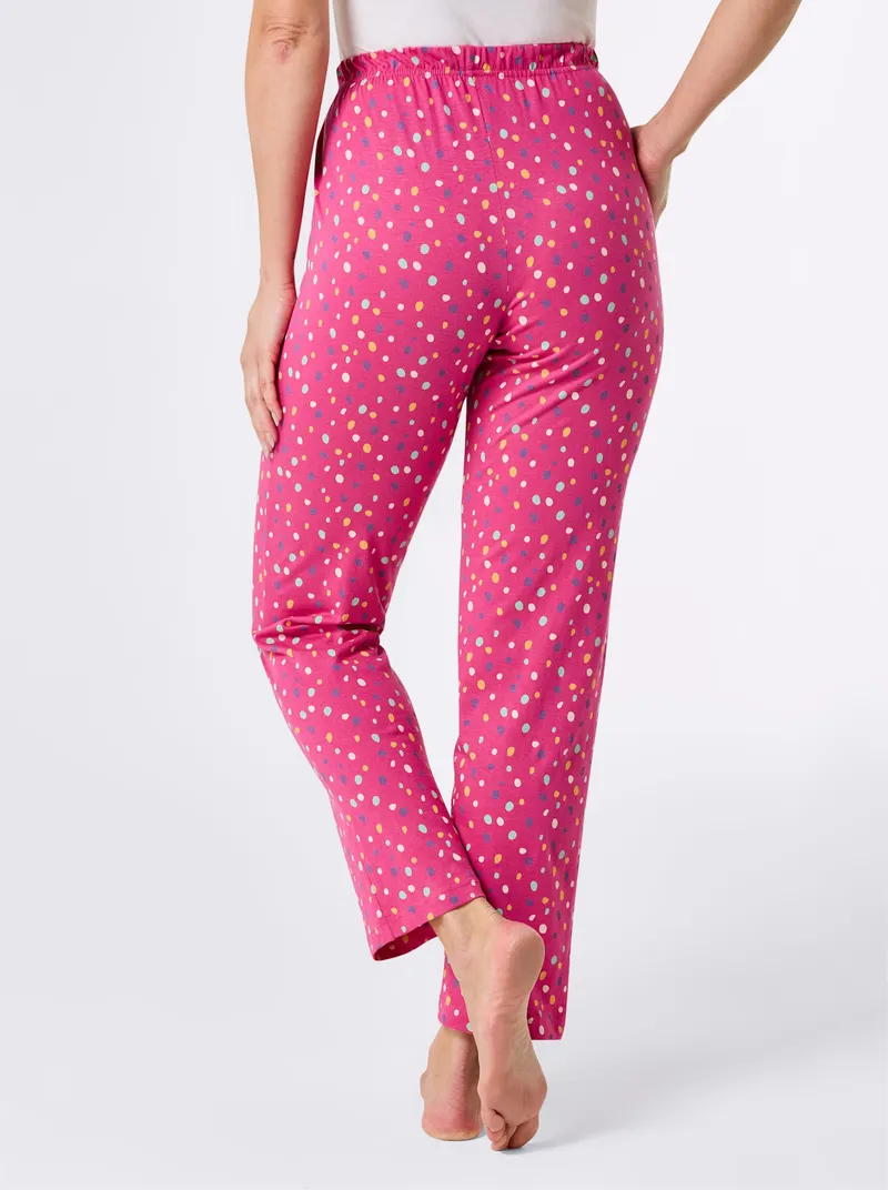 wäschepur Schlafanzug-Hose fuchsia-bedruckt, Fuchsia-bedruckt, – Produktbild 1 von 3