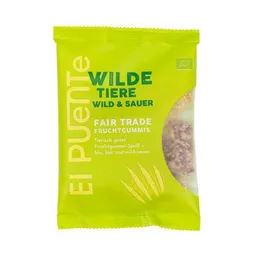 El Puente El Puente Wilde Tiere wild & sauer - Bio-Fruchtgummi 25 g | Fair Trade | Bio-zertifiziert | Glutenfrei – Produktbild 1 von 1