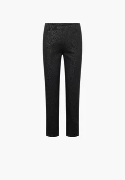 LAURIE LAURIE Damen vegan Hose Taylor Regular Short Länge Schwarz Zebra Print – Produktbild 1 von 1