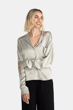Lovjoi LOVJOI Damen vegan Bluse Cayssie Lunar Grau – Produktbild 1 von 1