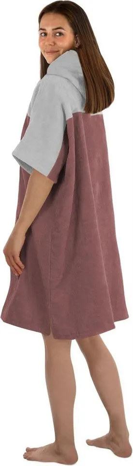 normani Badeponcho Damen Surfer Poncho Kuta, Bio-Baumwolle, Kapuze, Schlupf, Badeponcho aus 100 % saugstarker Bio-Baumwolle, Rosa, – Produktbild 4 von 5