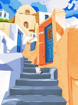 Photocircle Photocircle Poster / Leinwandbild - Cat in Greece – Produktbild 1 von 1