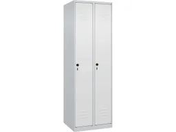 C+P C+P Spind Classic PLUS, 2 Abteile, 1850x600x500mm, Lichtgrau/Verkehrsweiß – Produktbild 1 von 1