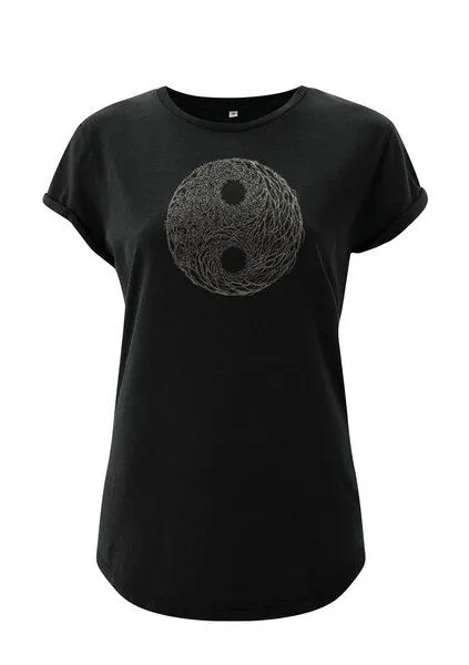 Life-Tree Life-Tree Organic Fairwear Shirt Women YinYang, Schwarz, – Produktbild 4 von 5
