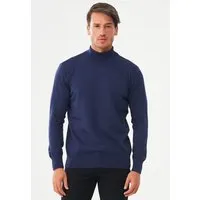 ORGANICATION ORGANICATION Rollkragenpullover aus Bio-Baumwolle, Navy, – Produktbild 1 von 1