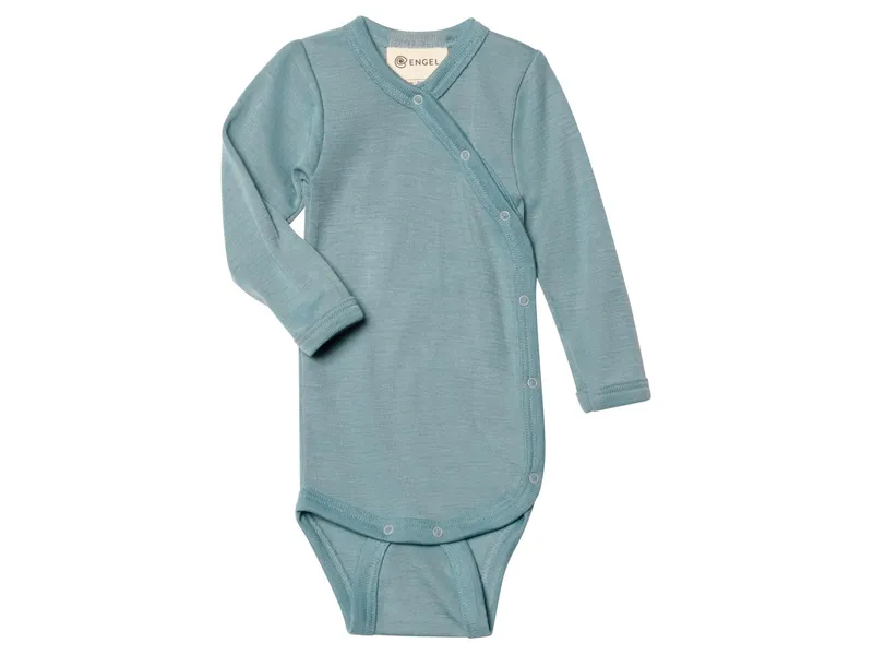 Engel natur Engel Natur Wickelbody langarm bergblau Gr. 50/56, Grau, – Produktbild 1 von 1