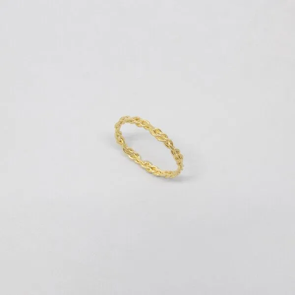 fejn jewelry fejn jewelry Ring 'braided' aus Silber/vergoldet, Gold, – Produktbild 1 von 1