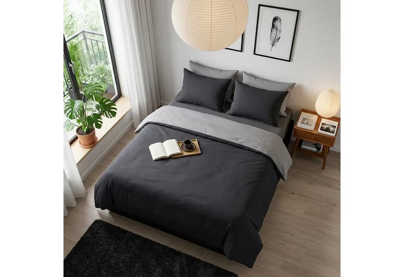 Wolkenfeld Kissenbezug Renforcé Kissenbezug Baumwolle - Natürlich weiches Schlafgefühl, (1 Stück), Größe 80x80, 40x80 und 70x90 cm, versteckter Reißverschluss, Grau, – Produktbild 6 von 9