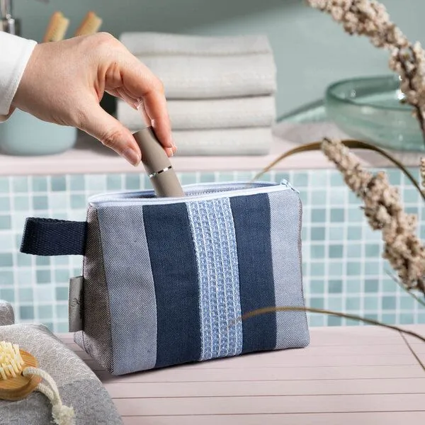 nahtur-design nahtur-design Kosmetiktasche aus 100% Leinen | Kleine Leinentasche, No_20 (grün), – Produktbild 3 von 4