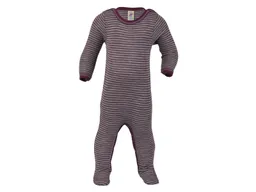 Engel natur Engel Natur Baby Schlafanzug Overall Wolle Seide orchidee-hellgrau-geringelt Gr.62/68 – Produktbild 1 von 1