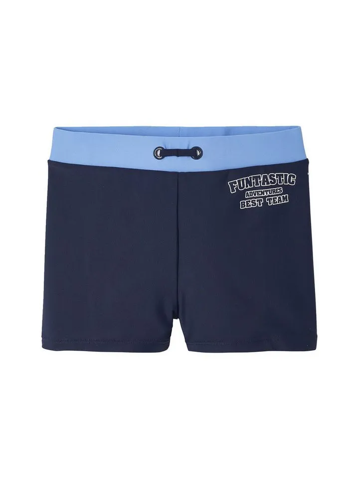 Vertbaudet Vertbaudet Badehose Jungen-Set: Badekappe & Badehose BEST TEAM, Blau, – Produktbild 2 von 5
