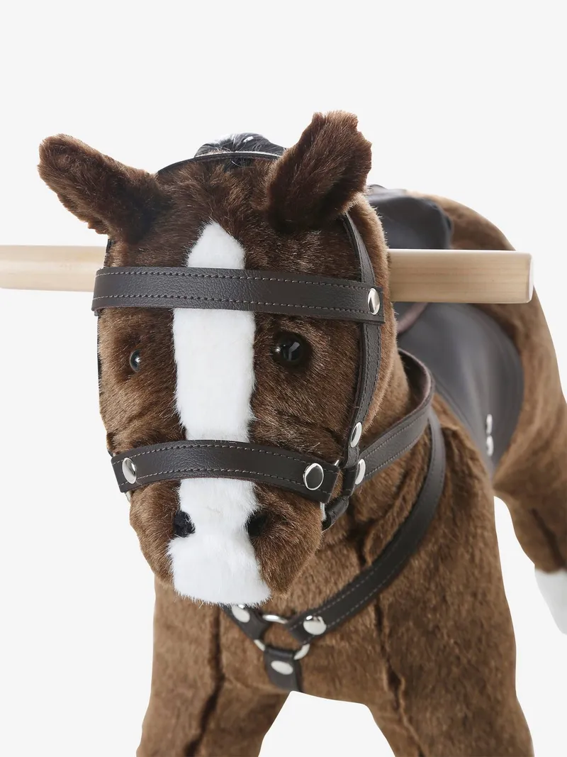 Vertbaudet Vertbaudet Kinder Reitpferd oder Einhorn auf Rollen, Kleines pferd braun, – Produktbild 4 von 4