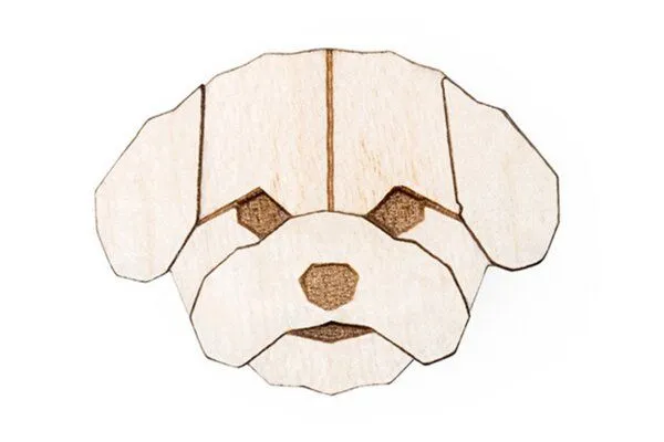 BeWooden BeWooden Brosche aus Holz Bichon Frise – Produktbild 1 von 4