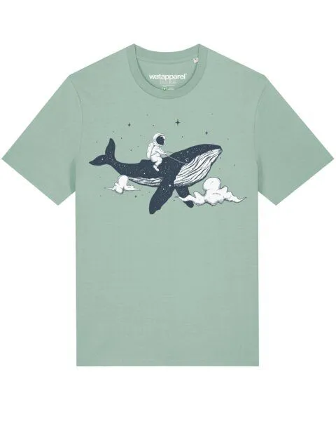 watapparel watapparel T-Shirt Unisex Spacewhale, Aloe, – Produktbild 1 von 4