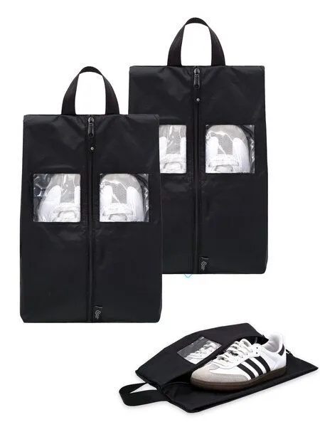 TRAVEL DUDE TRAVEL DUDE Wasserfeste Schuhtasche 2er Set, Schwarz, – Produktbild 2 von 8