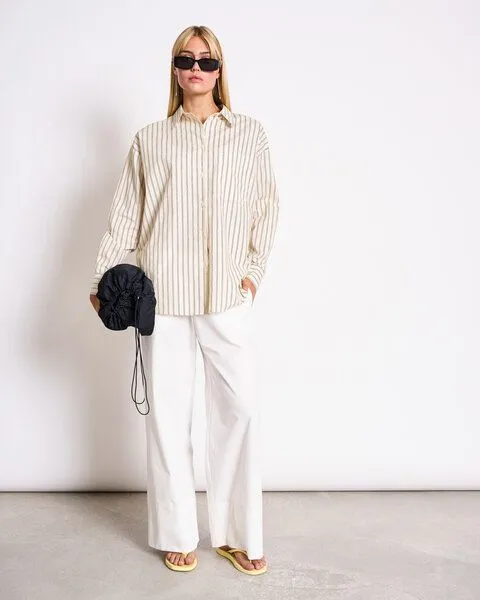JAN N JUNE JAN N JUNE Oversized Baumwoll Bluse MAMRO, Buttermilk striped, – Produktbild 1 von 4