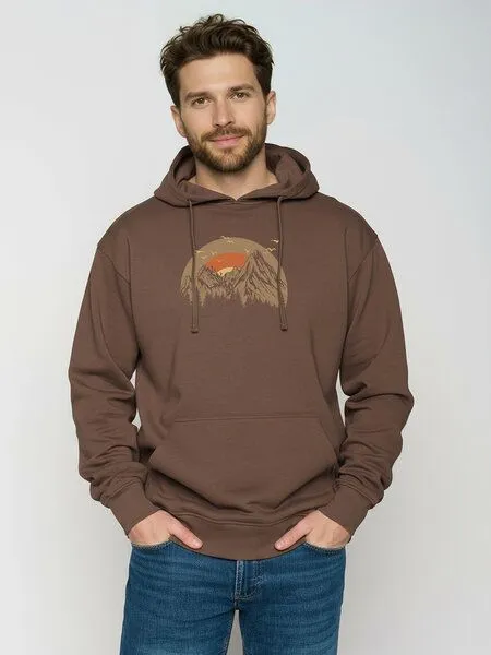 GreenBomb GREENBOMB Peak Circle Joy - Gemütlicher Hoodie aus Bio-Baumwolle / hochwertiger Print / GOTS / Fair & Vegan, Braun (earth wood), – Produktbild 1 von 4