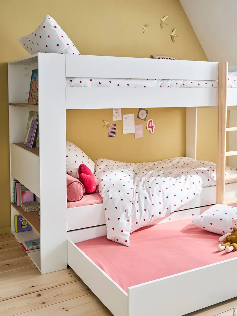 Vertbaudet Kinderbett IDAHO mit Stauraum und Gästebett, Weiß, – Produktbild 4 von 4