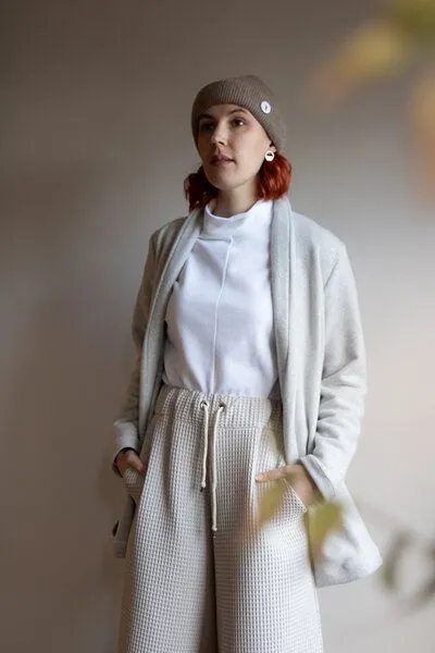 Ecostories Ecostories Cardigan Kuschelwerk aus 100% Baumwollfleece, Hellgrau, – Produktbild 1 von 3