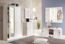 Home affaire Garderobenschrank Nekso mit Spiegel, Breite 114 cm, aus MDF oder Massivholz, FSC® – Produktbild 1 von 1