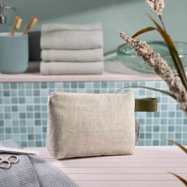 nahtur-design nahtur-design Kosmetiktasche aus 100% Leinen | Kleine Leinentasche, No_12 (blau), – Produktbild 4 von 4