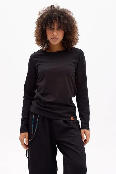 KOKOworld KOKOworld Damen Bluse Tamal aus Fairtrade Bio-Baumwolle – GOTS zertifiziert, 100% Bio-Baumwolle Fairtrade, Schwarz (black tree), – Produktbild 2 von 4