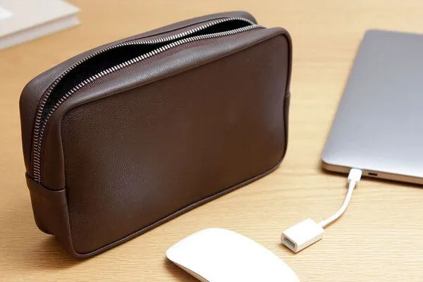Pack & Smooch Pack & Smooch Kabeltasche "Longford" aus Leder, Magic Maus, USB, SD Karten, Dunkelbraun, – Produktbild 4 von 4