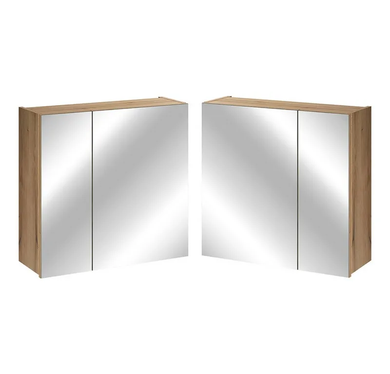 Lomadox Spiegelschrank NEWPORT-56-EVOKE mit 60 cm Breite in Eiche, 2-türig, Braun, – Produktbild 3 von 4