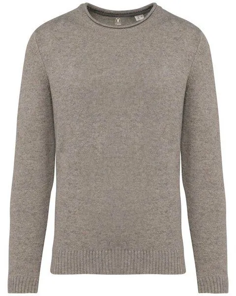 YTWOO YTWOO Herrenpullover aus Bio-Baumwolle und Merinowolle, Hellgrau, – Produktbild 1 von 3