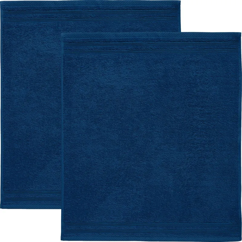 Erwin Müller Geschirrtuch Frottier-Geschirrtuch 2er-Pack, Walk-Frottier Uni, Blau, – Produktbild 1 von 3