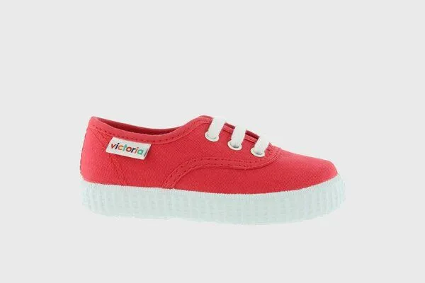 Victoria Victoria vegane Kinder-Sneaker – Inglesa de Lona, Dalia (rot), – Produktbild 3 von 4
