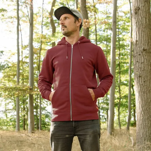 Cmig Cmig Erle mit Elster Kapuzenjacke unisex, Burgundy (rot), – Produktbild 3 von 3