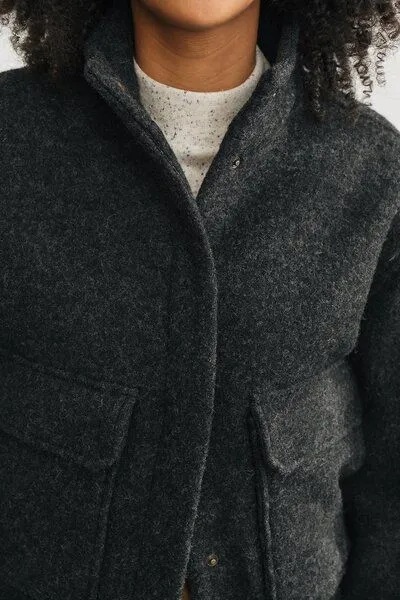 TWOTHIRDS TWOTHIRDS Jacke aus gekochter Wolle Bushmill, Dark grey, – Produktbild 2 von 3