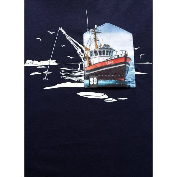 FÄDD FÄDD Herren T-Shirt Rundhals aus Bio-Baumwolle "Eiskutter BT", Navy, – Produktbild 3 von 4
