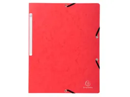 Exacompta 25 Exacompta Eckspannmappen, Colorspan-Karton, 400 g/m², DIN A4, Gummizug, rot – Produktbild 1 von 1