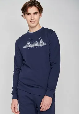 GreenBomb GREENBOMB Nature Mountain Logo Wild - Bequemes Sweatshirt aus Bio-Baumwolle / hochwertiger Print / Fair & Vegan – Produktbild 1 von 1