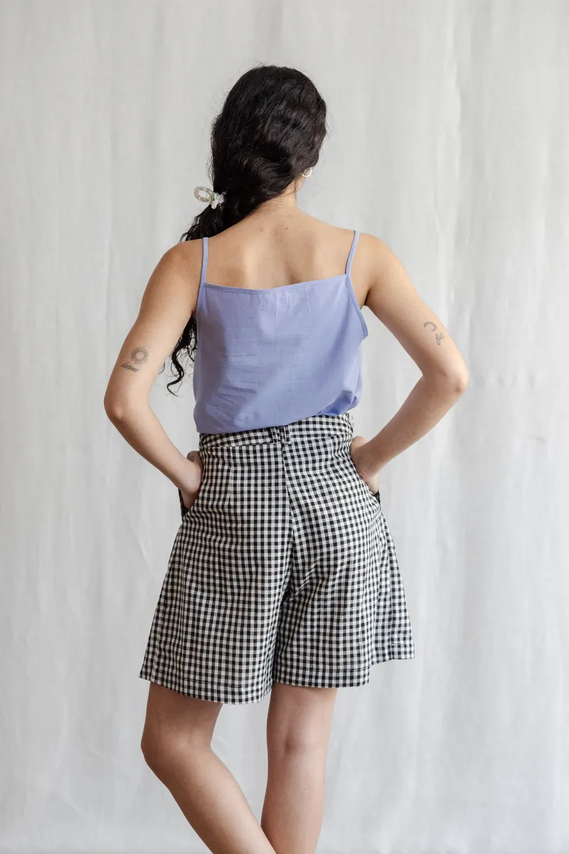 Jyoti - Fair Works Jyoti - Fair Works Damen vegan Shorts Kamalia Checkered Schwarz & Weiß, Schwarz, – Produktbild 1 von 2